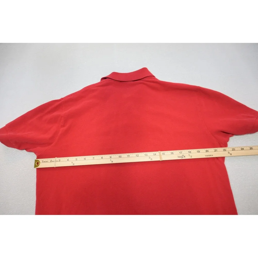 Polo‎ Ralph Lauren Polo Shirt Mens Medium Red Short Sleeve Cotton Pique Good